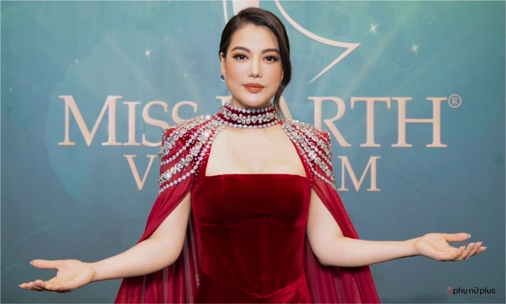 Diễn viên Trương Ngọc Ánh tại họp báo khởi động cuộc thi Miss Earth Vietnam 2023