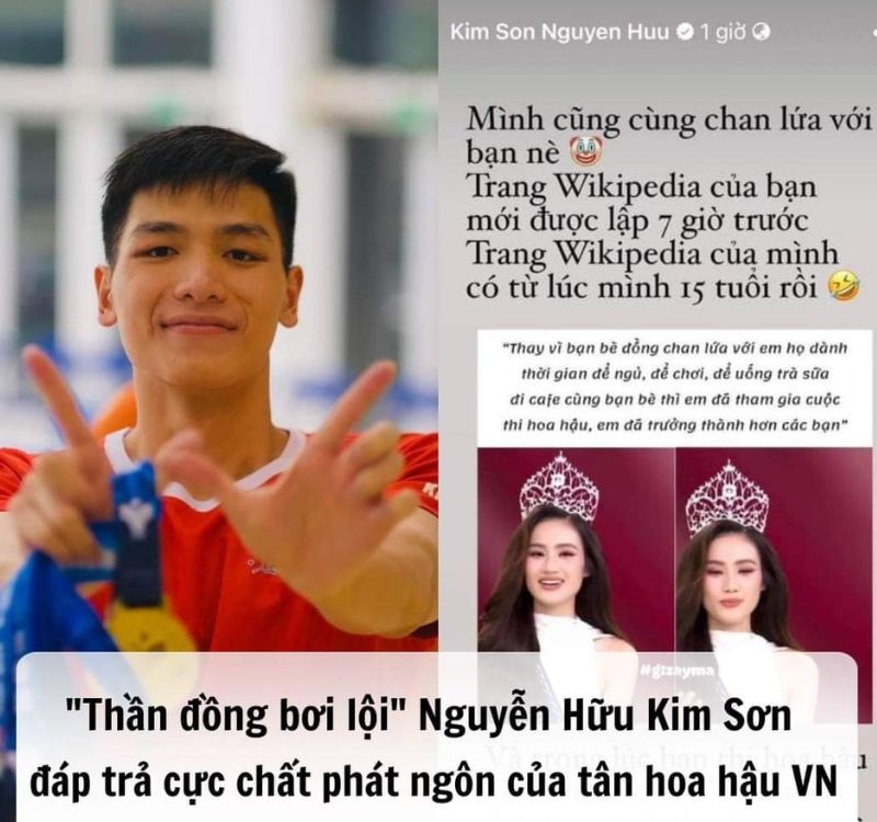 Vận động viên HCV SEAGAME 32 Nguyễn Hữu Kim Sơn đáp trả lại phát ngôn gây tranh cãi của hoa hậu Ý Nhi