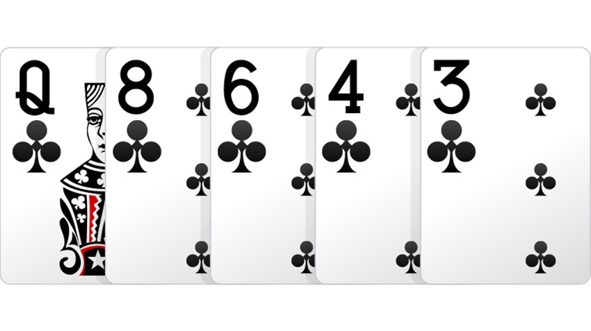 Flush - 5 lá bài cùng màu, cùng chất không tạo thành một chuỗi số