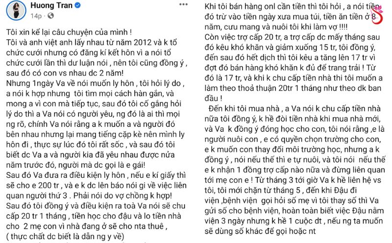 ​Vợ cũ Việt Anh đăng bài kể chuyện sáng tỏ mọi chuyện